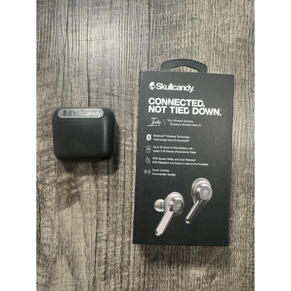 Skullcandy Indy Wireless Earbud Headphones - True Black TESTED Original Box - Picture 1 of 15